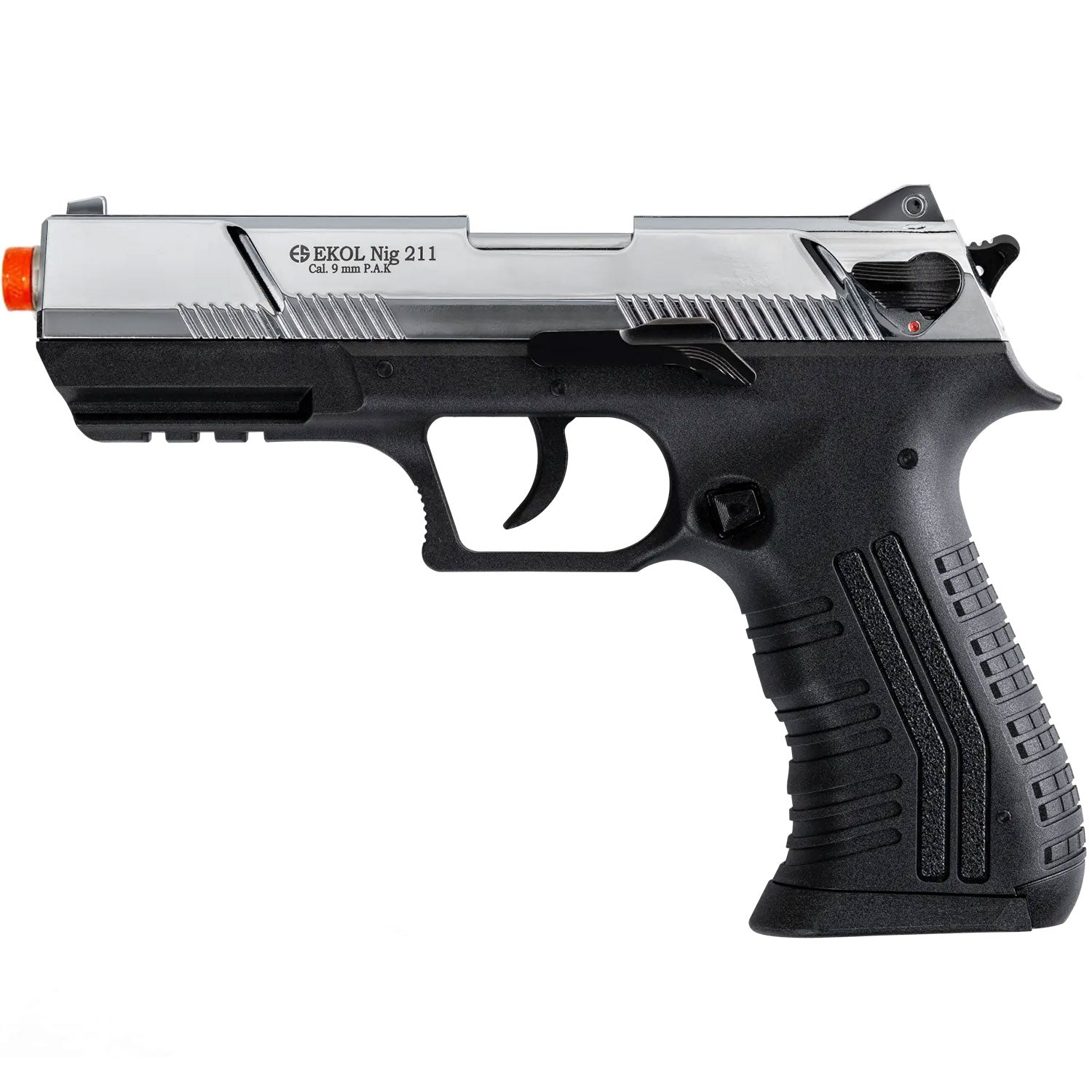 NIG 211 Front Firing Blank Gun Pistol Chrome Finish - Tophatter's Guns'N'Weapons Store Collectible Weapons - Tophatter Daily Deals